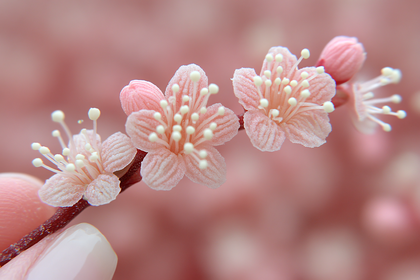 Delicate Pink Blossoms Close Up