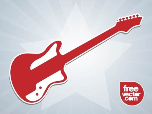 Electric Guitar Sticker Free Vector