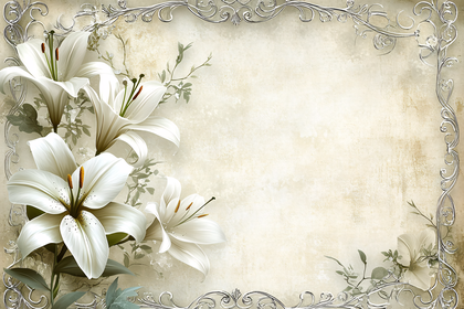 Elegant Lilies Floral Frame