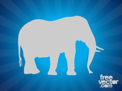 Elephant Silhouette Layout Free Vector