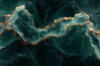 Emerald Stone with Golden Veins
