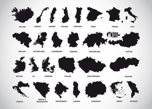 Europe Maps Free Vector
