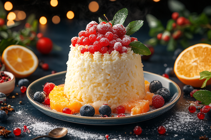Festive Rice Pudding Dessert with Berries