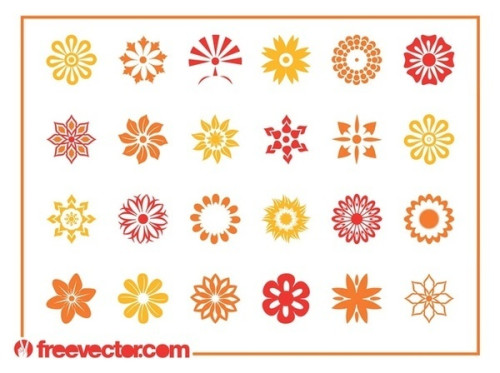 Floral Blossoms Set Free Vector