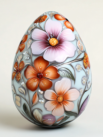 Floral Decorated Easter Egg