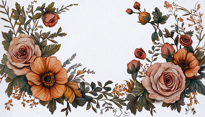 Floral Watercolor Frame