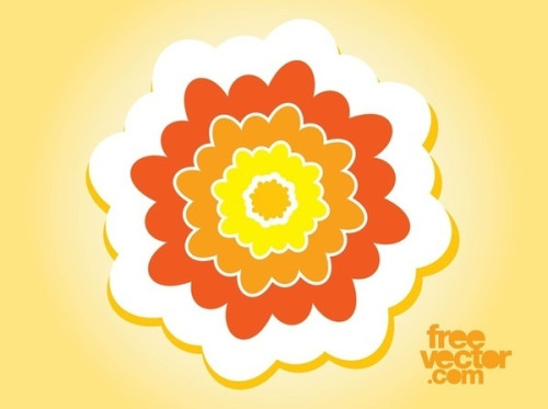 Flower Sticker Art Free Vector