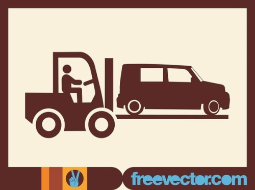 Fork Lift Truck Icon Free Vector