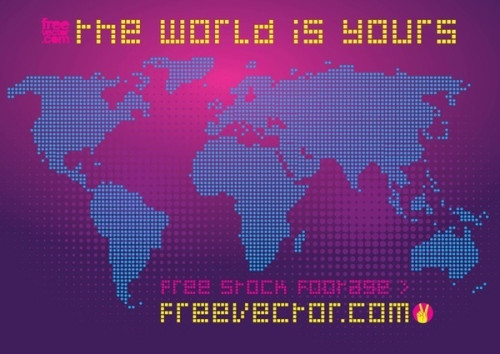 Free Dotted World Map Free Vector