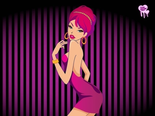Girl in Pink Dress Free Vector