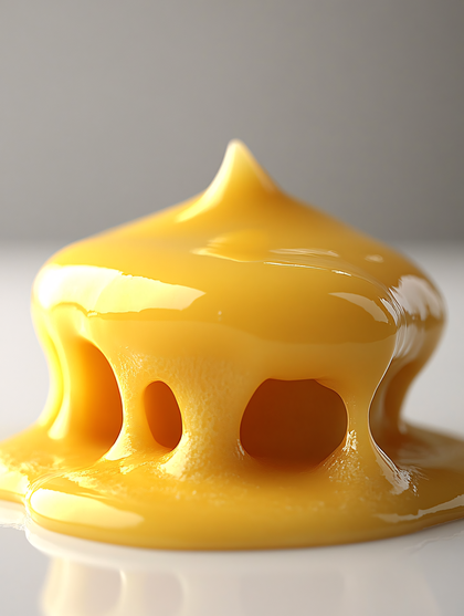 Abstract Glossy Yellow Blob with Holes