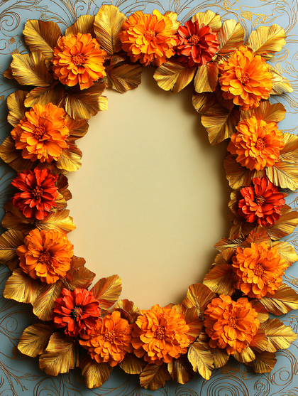 Golden Flower Frame