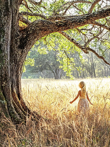 Golden Hour Serenity Under the Oak