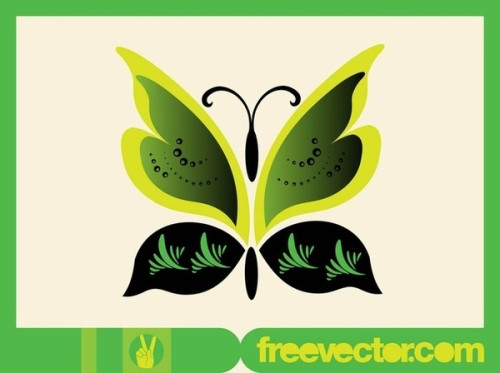 Green Butterfly Free Vector