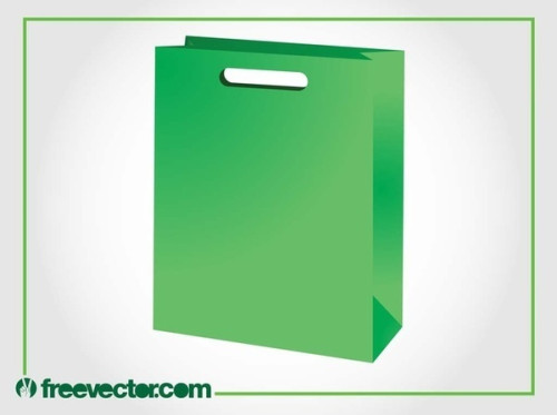 Green Paper Bag Free Vector