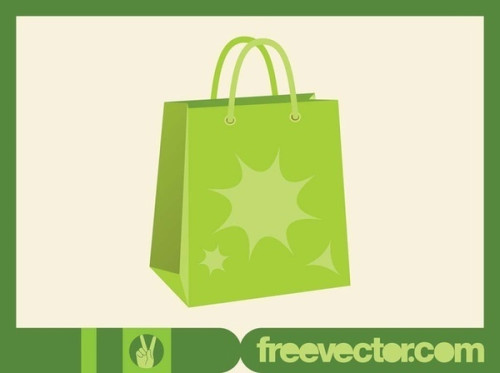 Green Shopping Bag Free Vector