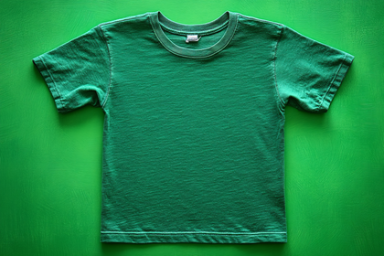 Green T-Shirt on Green Background