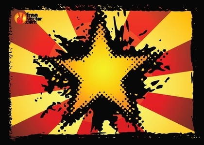 Grunge Star Free Vector