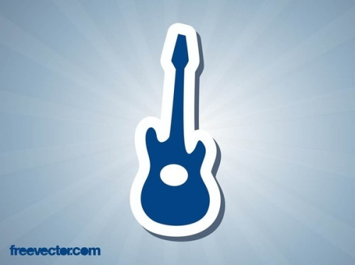 Guitar Sticker Free Vector