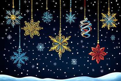 Hanging Snowflakes Winter Holiday