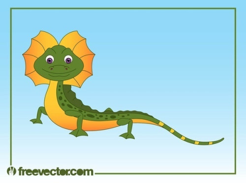 Happy Cartoon Lizard Free Vector