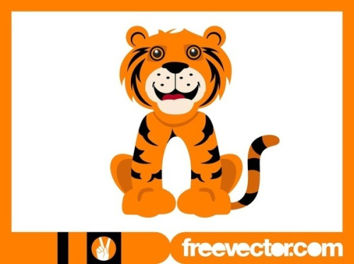 Happy Cartoon Tiger Free Vector