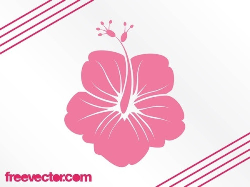 Hawaiian Flower Silhouette Free Vector
