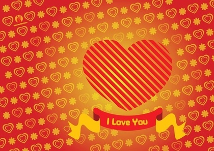 Heart Valentine Card Free Vector