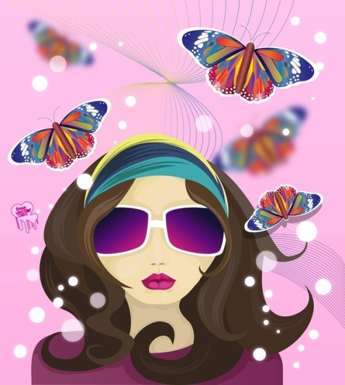 Hippie Girl Free Vector
