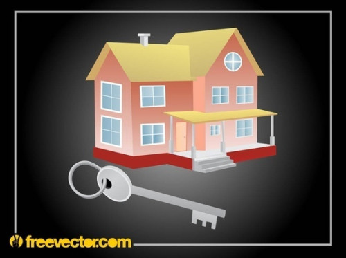 House and Key Free Vector