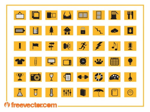Icons and Symbols Free Vector