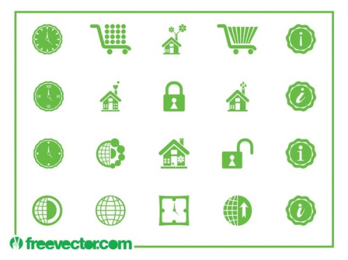 Icons and Symbols Free Vector