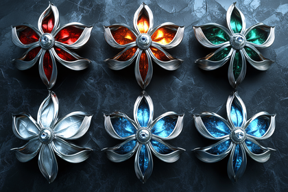 Jeweled Floral Ornaments