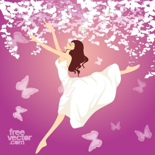 Jumping Girl Free Vector