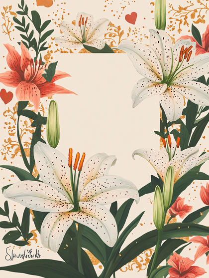 Lily Flowers Frame