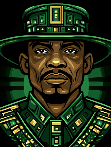 Man In Green Hat Portrait