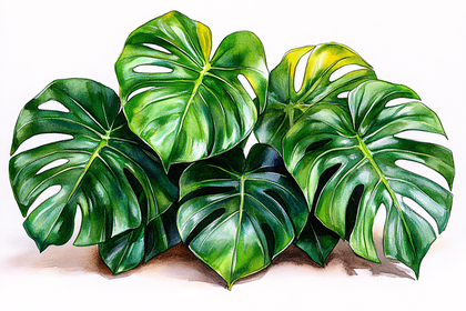 Monstera Leaves Painting