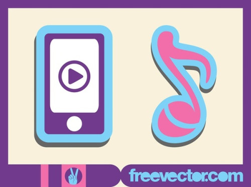 Music Stickers Free Vector