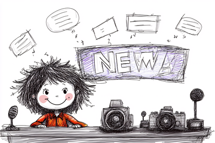 News Reporter Cartoon Illustration