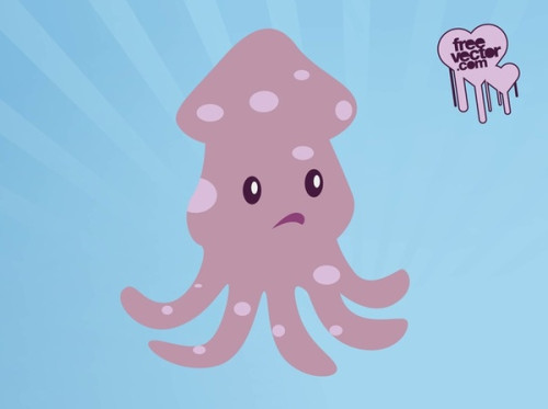 Octopus Cartoon Character Free Vector