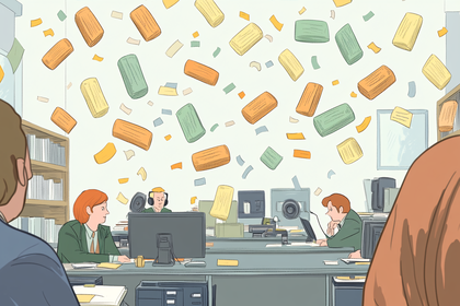 Office Workers Celebrating Success with Confetti