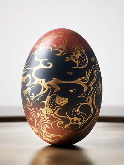 Ornate Golden Floral Egg