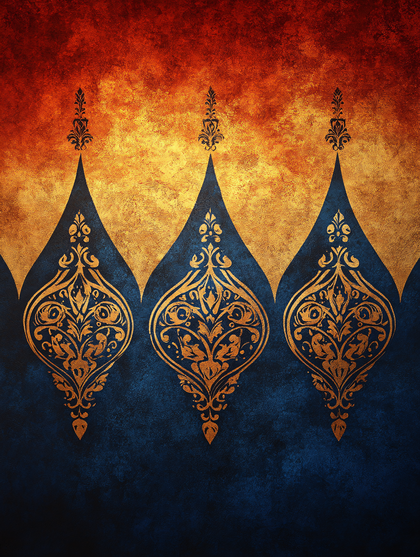 Ornate Golden Teardrop Pattern