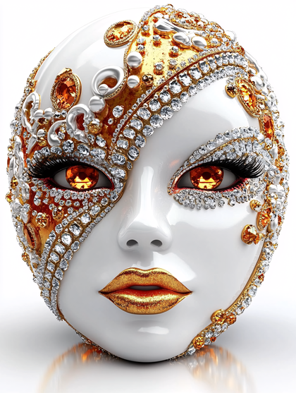 Ornate Jeweled Venetian Mask