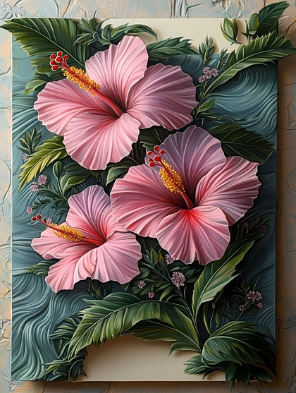 Pink Hibiscus Flowers