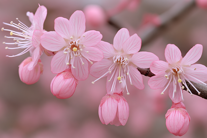 Pink Plum Blossom Branch