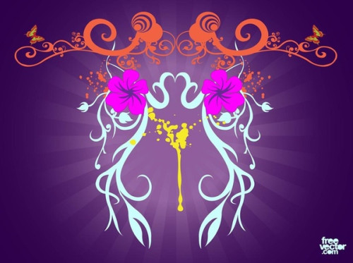 Plants Scroll Composition Free Vector
