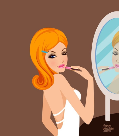 Pretty Girl With Lipstick Free Vector
