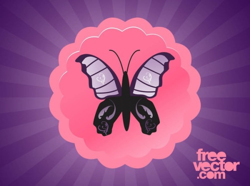 Purple Butterfly Free Vector