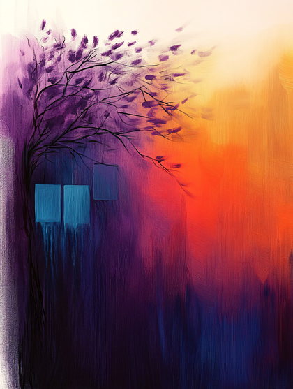 Purple Leaf Tree Abstract